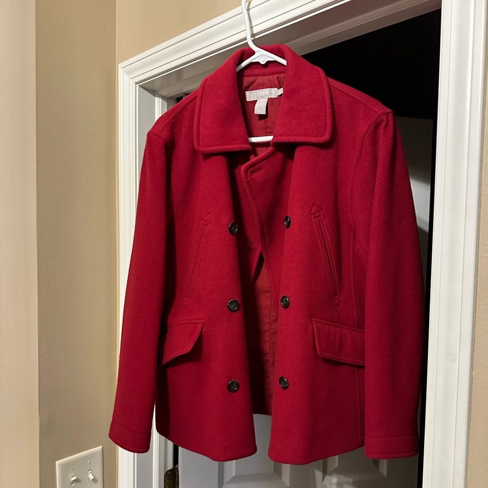 Red Wool Peacoat